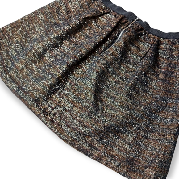 Wilfred Aritzia Black & Gold Metallic Sparkle Skirt 8 - Picture 4 of 6